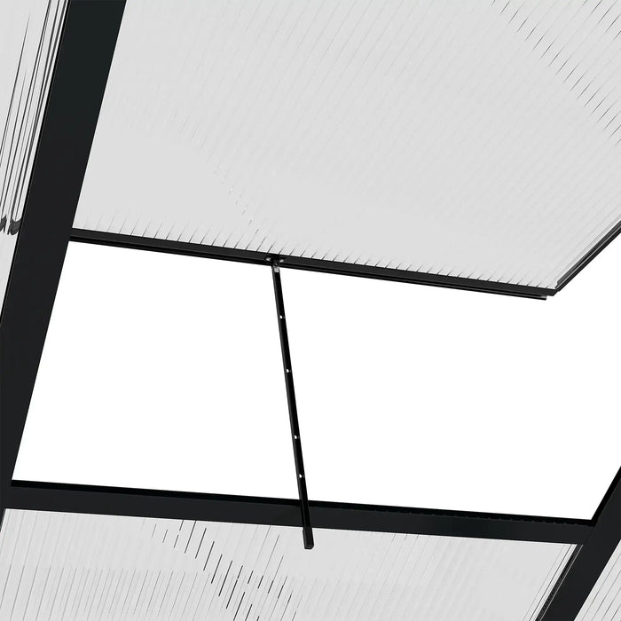 6 x 10FT Large Walk-in Polycarbonate Greenhouse in Grey - Little and Giant Explorers Outsunny