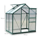 Polycarbonate Greenhouse – 6ftx4ft Walk-In | Dark Green Aluminium Frame with Sliding Door OUTSUNNY - Little and Giant Explorers Outsunny