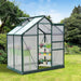 Polycarbonate Greenhouse – 6ftx4ft Walk-In | Dark Green Aluminium Frame with Sliding Door OUTSUNNY - Little and Giant Explorers Outsunny