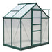 Polycarbonate Greenhouse – 6ftx4ft Walk-In | Dark Green Aluminium Frame with Sliding Door OUTSUNNY - Little and Giant Explorers Outsunny