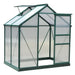 Polycarbonate Greenhouse – 6ftx4ft Walk-In | Dark Green Aluminium Frame with Sliding Door OUTSUNNY - Little and Giant Explorers Outsunny