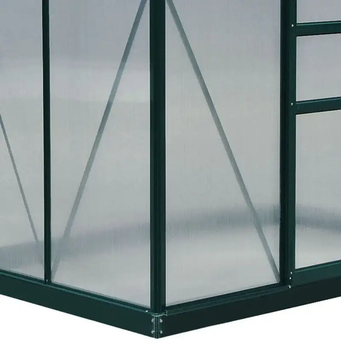 Polycarbonate Greenhouse – 6ftx4ft Walk-In | Dark Green Aluminium Frame with Sliding Door OUTSUNNY - Little and Giant Explorers Outsunny