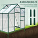 Polycarbonate Greenhouse – 6ftx4ft Walk-In | Dark Green Aluminium Frame with Sliding Door OUTSUNNY - Little and Giant Explorers Outsunny