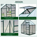 Polycarbonate Greenhouse – 6ftx4ft Walk-In | Dark Green Aluminium Frame with Sliding Door OUTSUNNY - Little and Giant Explorers Outsunny
