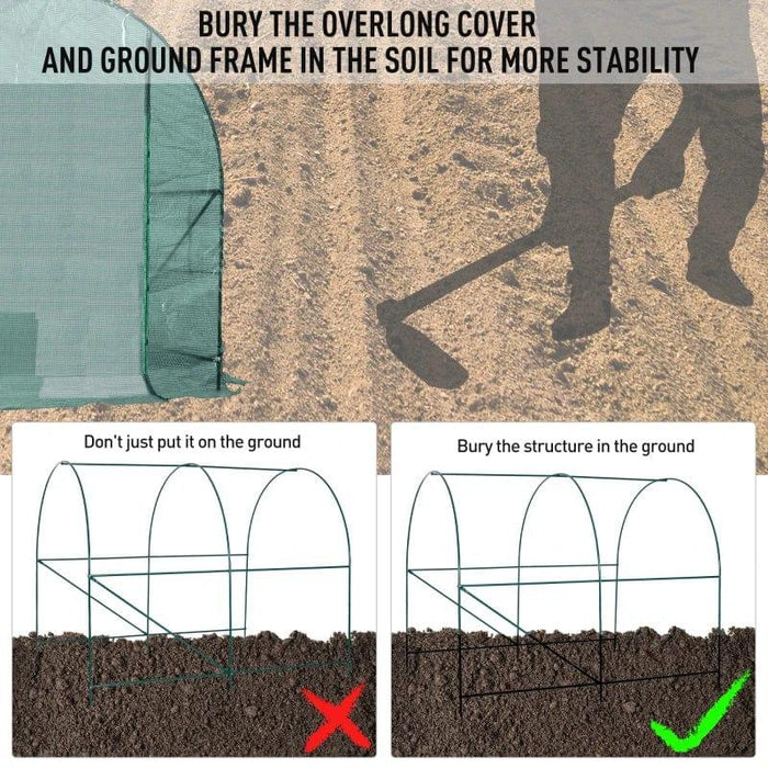 Reinforced Walk in Polytunnel Greenhouse with Roll Up Door 2.5 x 2(m) - Little and Giant Explorers Outsunny