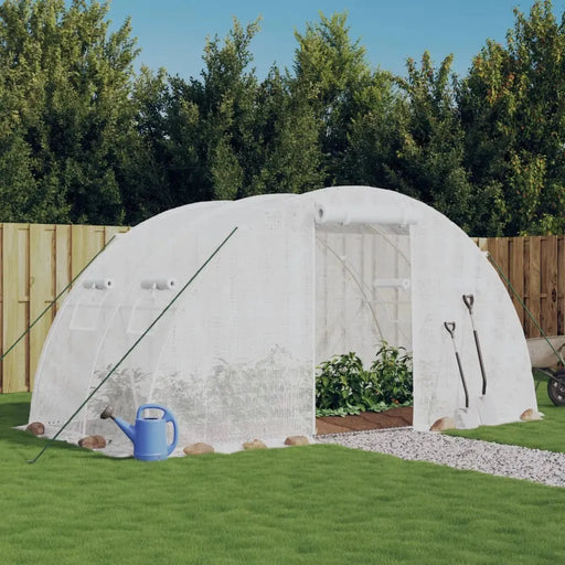 Polytunnel Greenhouse with Steel Frame in White 8 m² (4 x 2 x 2m) - Little and Giant Explorers vidaXL