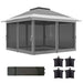 Pop-Up Gazebo with Accessories in Grey (3.6 x 3.6m) - Little and Giant Explorers Outsunny