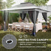 Pop-Up Gazebo with Accessories in Grey (3.6 x 3.6m) - Little and Giant Explorers Outsunny