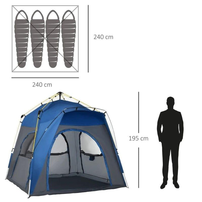 Pop Up Tent (4 persons) - Little and Giant Explorers Outsunny