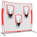 Portable Baseball Net in Black and Red (183 x 105 x 183cm) - Little and Giant Explorers vidaXL