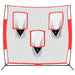 Portable Baseball Net in Black and Red (183 x 105 x 183cm) - Little and Giant Explorers vidaXL