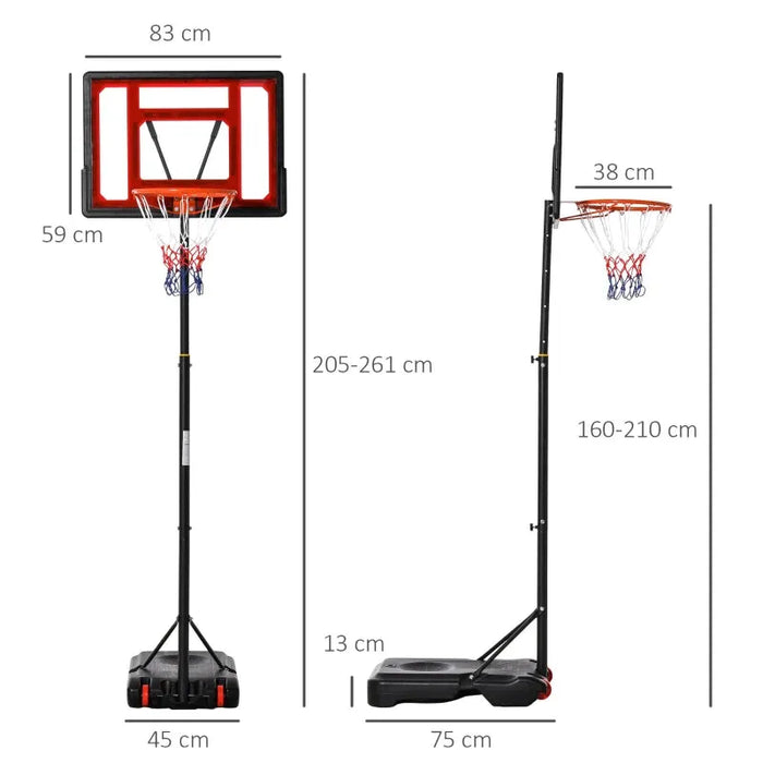 Portable Basketball Hoop Stand | 160 - 210cm - Little and Giant Explorers HOMCOM