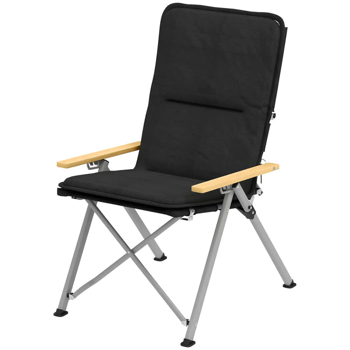 Portable Camping Chair with Padded Seat and Carry Bag in Black - Little and Giant Explorers Outsunny