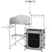 Portable Camping Kitchen Unit – Silver | Foldable Aluminium Cook Station with Windshield OUTSUNNY - Little and Giant Explorers Outsunny