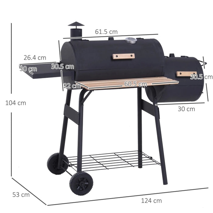 Portable Charcoal BBQ Grill | Cold-Rolled Steel - Little and Giant Explorers Outsunny