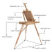 Portable folding wooden easel with adjustable height, tripod base, box drawer, and labeled features