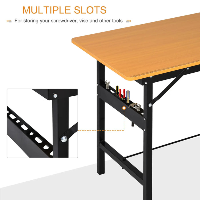 Work Bench | Foldable Design with Ruler Protractor and Tool Storage - Little and Giant Explorers HOMCOM