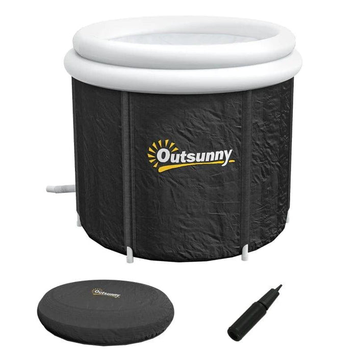 Portable Ice Bath Cold Water Therapy Tub with Thermo Lid for Polar Recovery - Little and Giant Explorers Outsunny