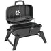 Portable Kettle Charcoal BBQ Grill – Black | Folding Design with Thermometer OUTSUNNY - Little and Giant Explorers Outsunny