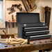Portable Metal Tool Box – Black | 3-Drawer Storage Chest - Top Tray, Locks and Handle COSTWAY - Little and Giant Explorers Costway