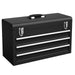 Portable Metal Tool Box – Black | 3-Drawer Storage Chest - Top Tray, Locks and Handle COSTWAY - Little and Giant Explorers Costway