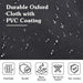 Black Oxford cloth with PVC coating water droplets, camping cot fabric features icons