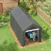 Portable Outdoor Shed with Window in Dark Grey (3.6 x 2.1m) - Little and Giant Explorers Outsunny