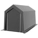 Portable Outdoor Shed with Window in Dark Grey (3.6 x 2.1m) - Little and Giant Explorers Outsunny