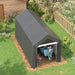 Portable Outdoor Shed with Window in Dark Grey (3.6 x 2.1m) - Little and Giant Explorers Outsunny