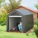 Portable Outdoor Shed with Window in Dark Grey (3.6 x 2.1m) - Little and Giant Explorers Outsunny