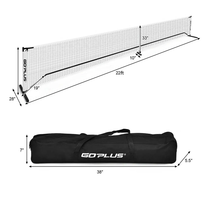 Portable Pickleball Net System | Official Tournament Dimensions with Carry Bag - Little and Giant Explorers Costway