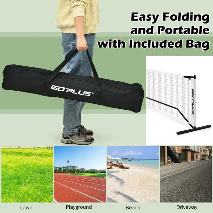Portable Pickleball Net System | Official Tournament Dimensions with Carry Bag - Little and Giant Explorers Costway