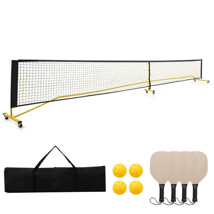 Complete Portable Pickleball Set with Net and Paddles - Little and Giant Explorers Costway