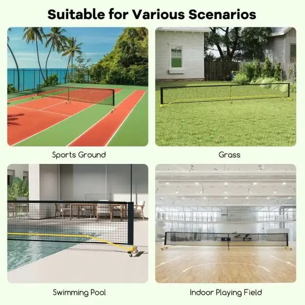 Complete Portable Pickleball Set with Net and Paddles - Little and Giant Explorers Costway