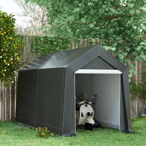 Portable Storage Shed Tent – Dark Grey | Zipped Door and Window Vent OUTSUNNY - Little and Giant Explorers Outsunny