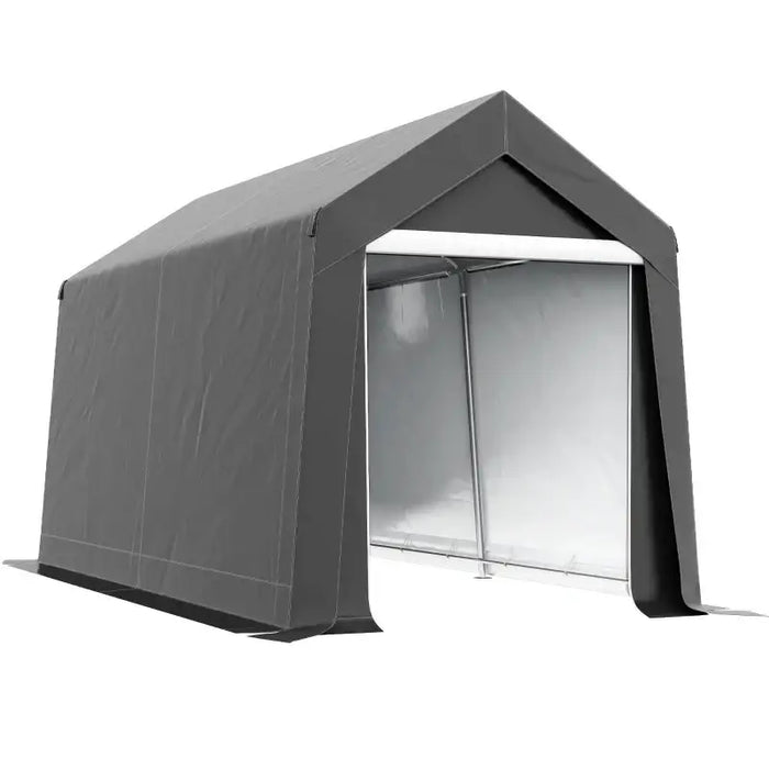 Portable Storage Shed Tent – Dark Grey | Zipped Door and Window Vent OUTSUNNY - Little and Giant Explorers Outsunny