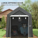 Portable Storage Shed Tent – Dark Grey | Zipped Door and Window Vent OUTSUNNY - Little and Giant Explorers Outsunny