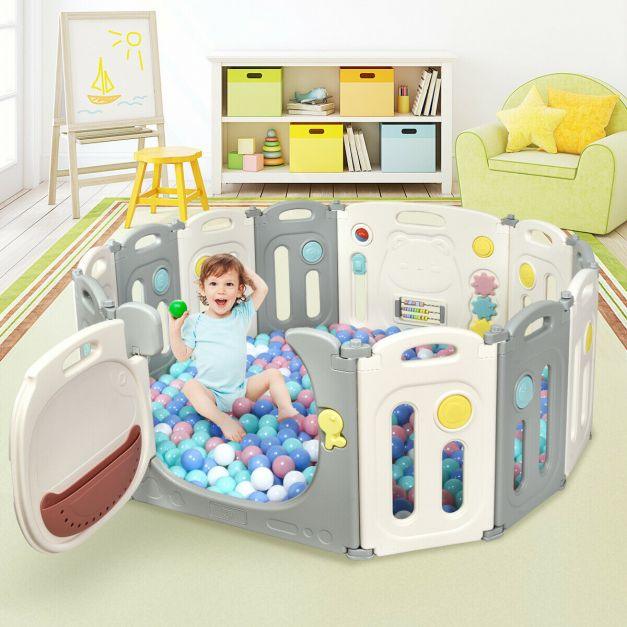 Portable Toddler Playpen - Little and Giant Explorers Costway