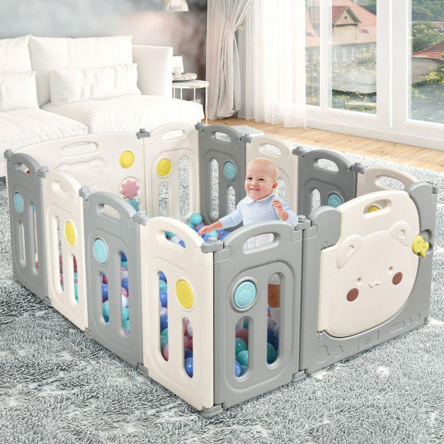 Portable Toddler Playpen - Little and Giant Explorers Costway