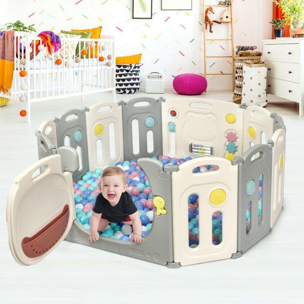 Portable Toddler Playpen - Little and Giant Explorers Costway