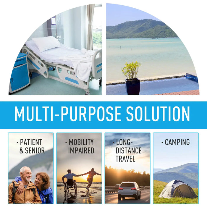 Portable Travel Mobile Toilet with 2 Detachable Tanks in Grey - Little and Giant Explorers Outsunny