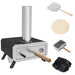 Portable Wood Pellet Pizza Maker with 12" / 30cm Rotating Pizza Stone, Thermometer, Peel and Cover - Little and Giant Explorers