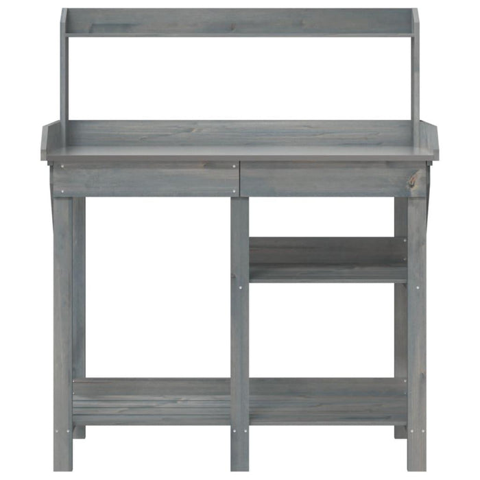 Potting Bench with Shelves in Grey and Solid Wood Fir - Little and Giant Explorers vidaXL