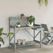 Potting Bench with Trellis in Grey and Solid Wood Fir - Little and Giant Explorers vidaXL