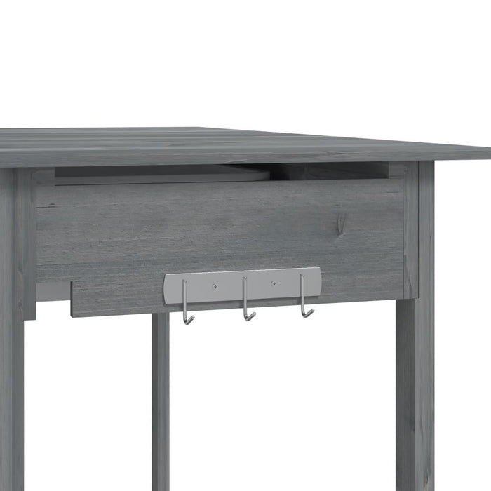 Potting Table with Sink in Grey and Solid Wood Fir - Little and Giant Explorers vidaXL