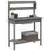 Potting Table with Sink in Grey and Solid Wood Fir - Little and Giant Explorers vidaXL