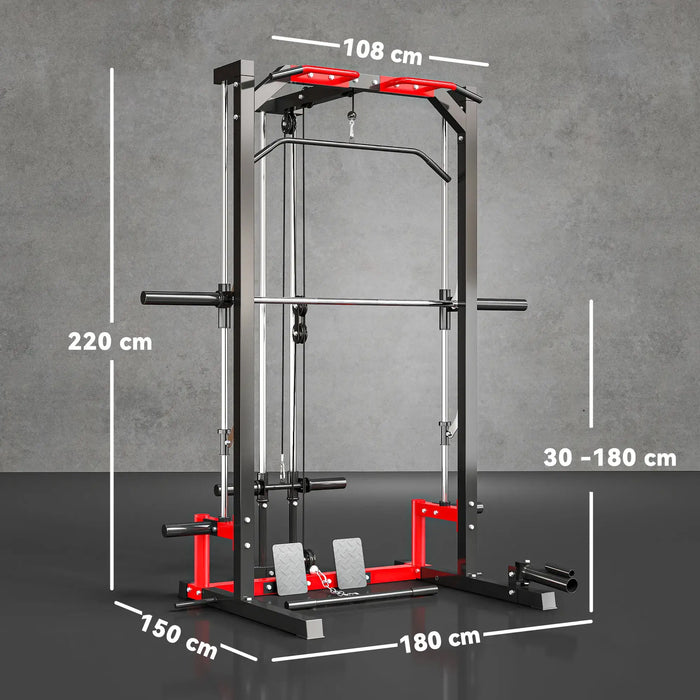 Power Rack with Pulley System | All-in-One Cable Crossover Machine SPORTNOW - Little and Giant Explorers
