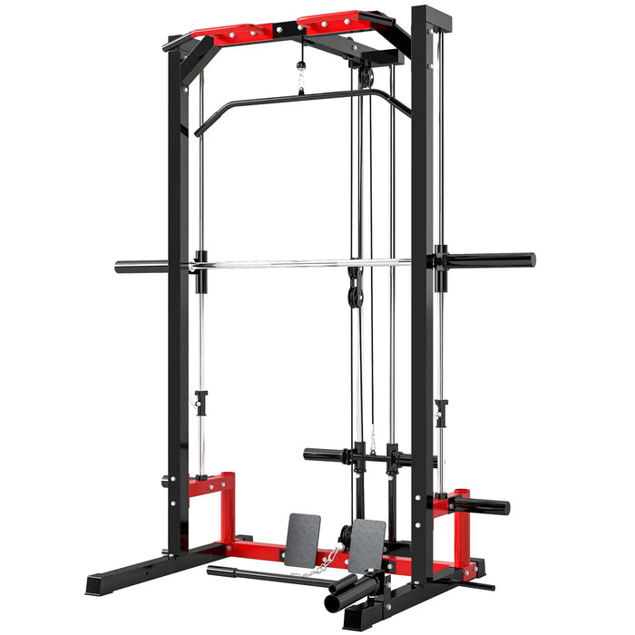 Power Rack with Pulley System | All-in-One Cable Crossover Machine SPORTNOW - Little and Giant Explorers