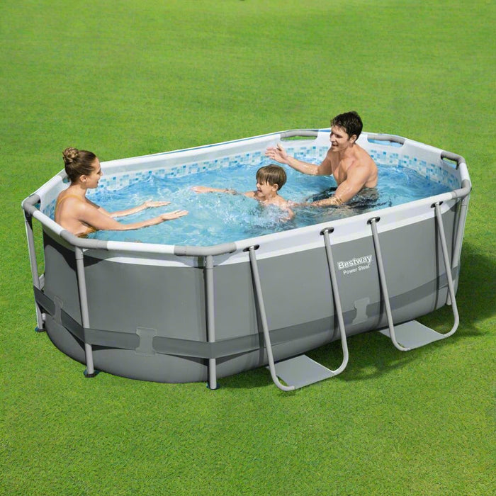 Power Steel Above Ground Pool Oval (305 x 200 x 84cm) - Little and Giant Explorers Bestway