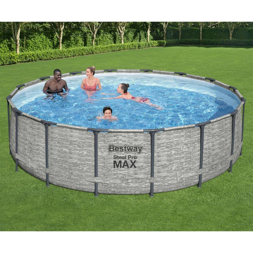 Power Steel Round Swimming Pool (488 x 122cm) - Little and Giant Explorers Bestway